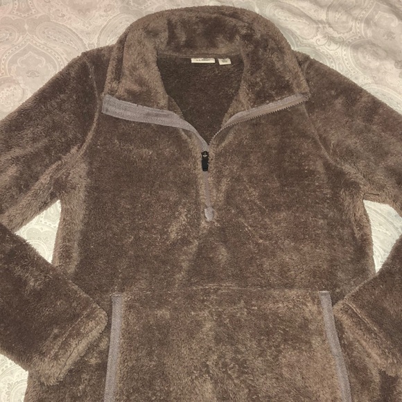Like New L.L. Bean Fuzzy Quarter Zip - Picture 2 of 5